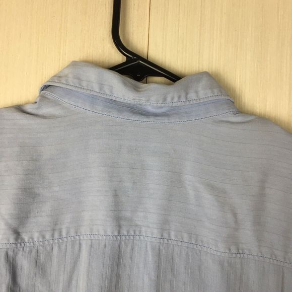 TOMMY BAHAMA Men's Solid Blue Short Sleeve 100% Silk One Pocket Shirt XXL 2XL - Picture 6 of 10